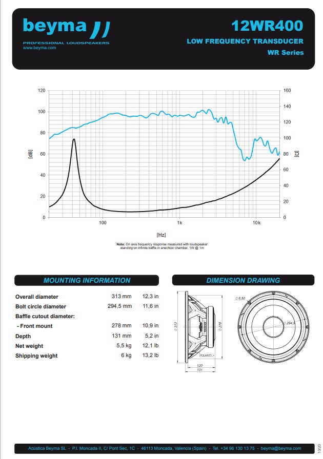 beyma 12인치 400W 12WR400--23445223